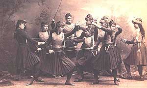 Women with sword and dagger